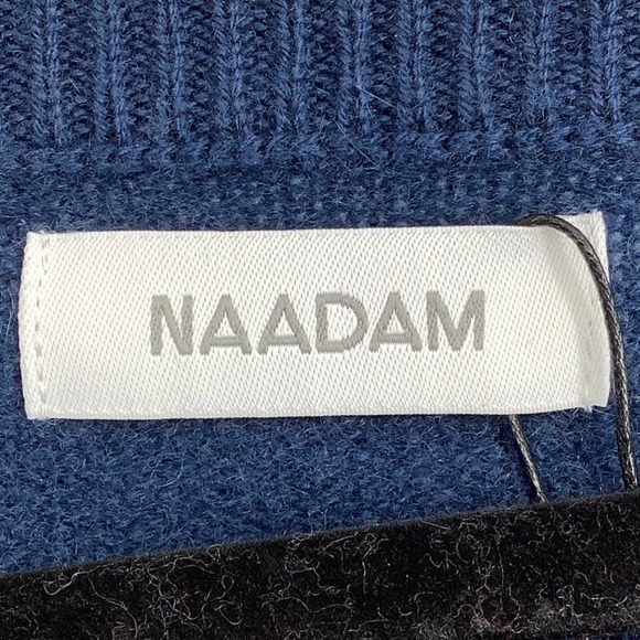 NEW! NAADAM Size Small Open Cable Tunic Dress Cashmere Blue $395 MSRP J6-19 - Picture 4 of 13